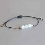 Bracelet en Corde et Crystal Pierre de Lune