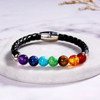 7 Chakra Stone and Cord Bracelet