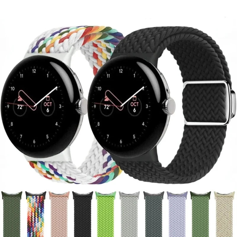 Nylon Cord Straps for Smartwatch Google Pixel Watch 41mm