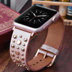 Кожаный браслет с заклёпками для Apple Watch