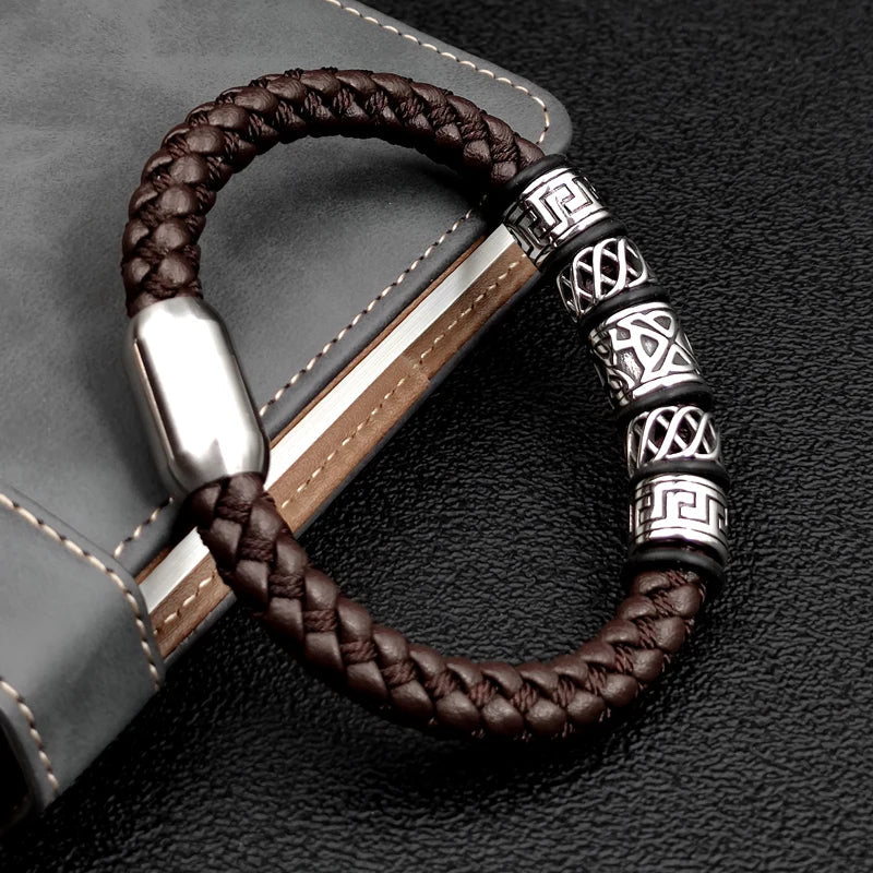 Vintage-Style Viking Leather Bracelet 3