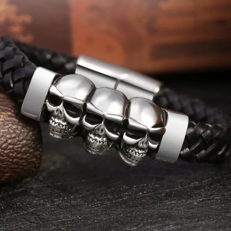 Skull Leather Bracelet