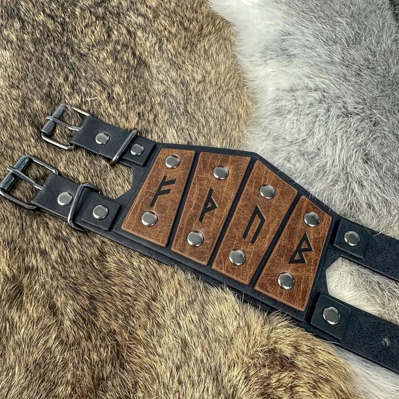 Viking Celtic Runes Bracelet brown