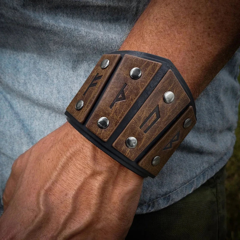 Viking Celtic Runes Bracelet brown