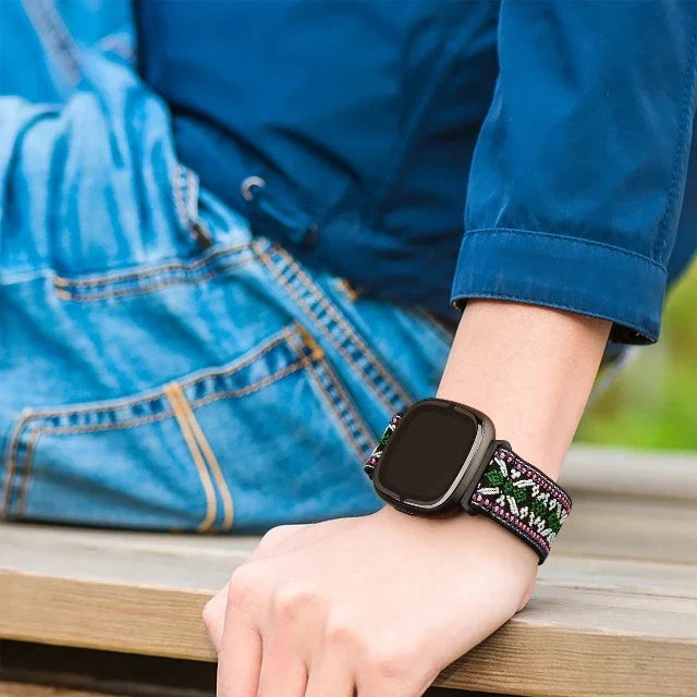 سوار نايلون مرن لـ Fitbit Versa 3 Versa 4 Sense 2 
