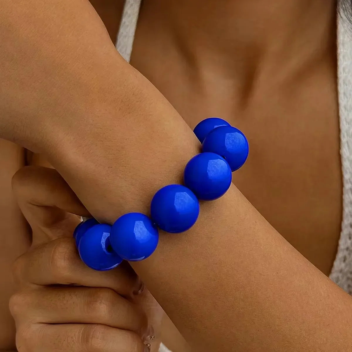 Women's Color Bead Bracelet blue