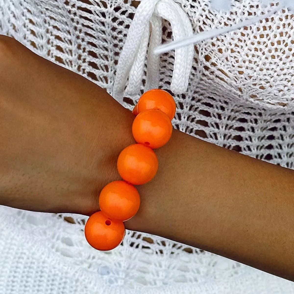 Women's Color Bead Bracelet orange