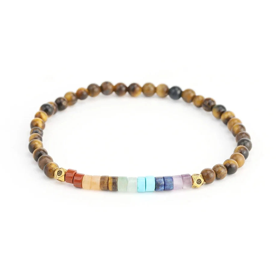 Natural Stone 7 Chakras Bracelet Tiger's Eye