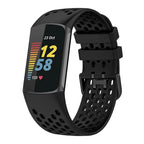 Силиконовый ремешок для часов Fitbit Charge 5, Charge 6 чёрный