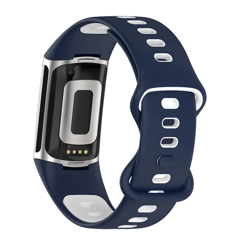 Силиконовый ремешок для часов Fitbit Charge 5, Charge 6 синий