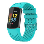 Силиконовый ремешок для часов Fitbit Charge 5, Charge 6 циановый