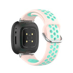 Силиконовый ремешок для часов Fitbit Versa 3, Versa 4, Sense 1 и Sense 2 розовый и бирюзовый