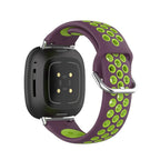 Силиконовый ремешок для часов Fitbit Versa 3, Versa 4, Sense 1 et Sense 2 фиолетовый и зелёный