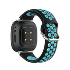 Силиконовый ремешок для часов Fitbit Versa 3, Versa 4, Sense 1 и Sense 2 чёрный и синий