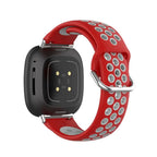 Силиконовый ремешок для часов Fitbit Versa 3, Versa 4, Sense 1 и Sense 2 красный и серый