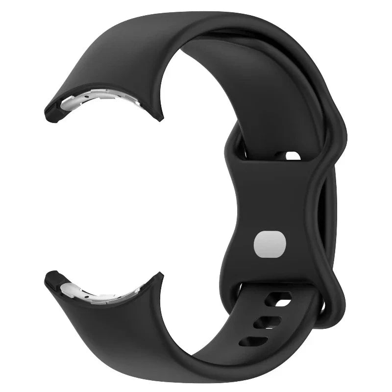 Silicone Smartwatch Band for Google Pixel Watch 1 & 2 black