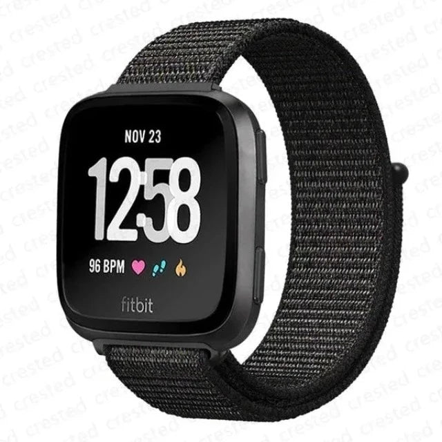 Fitibit Versa 3 Versa 4 Sense 2 Fabric Watch Band black
