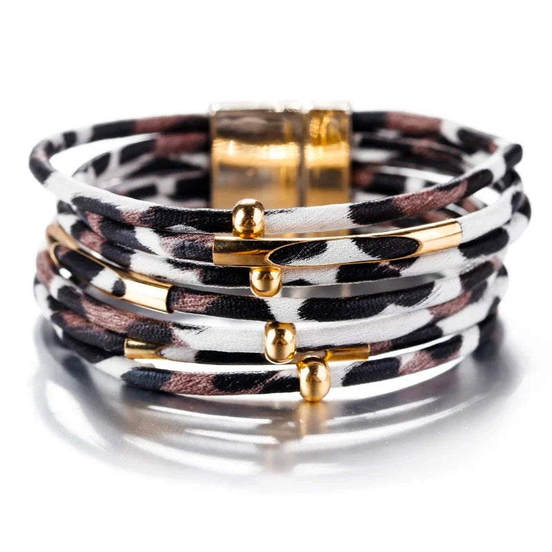 Bracelet Ethnique Multirangs Léopard 1