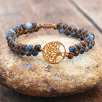 Bracelet Femme Pierre Naturelle Violet Arbre de Vie