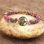 Bracelet Femme Pierre Naturelle Violet Arbre de Vie