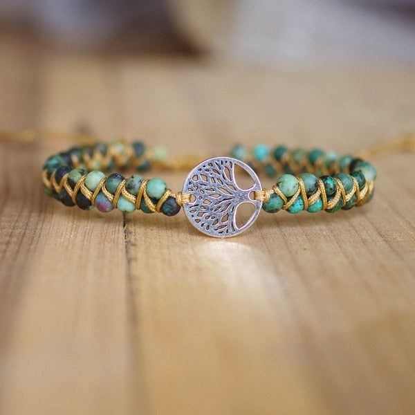 Bracelet Femme Pierre Naturelle Violet Arbre de Vie