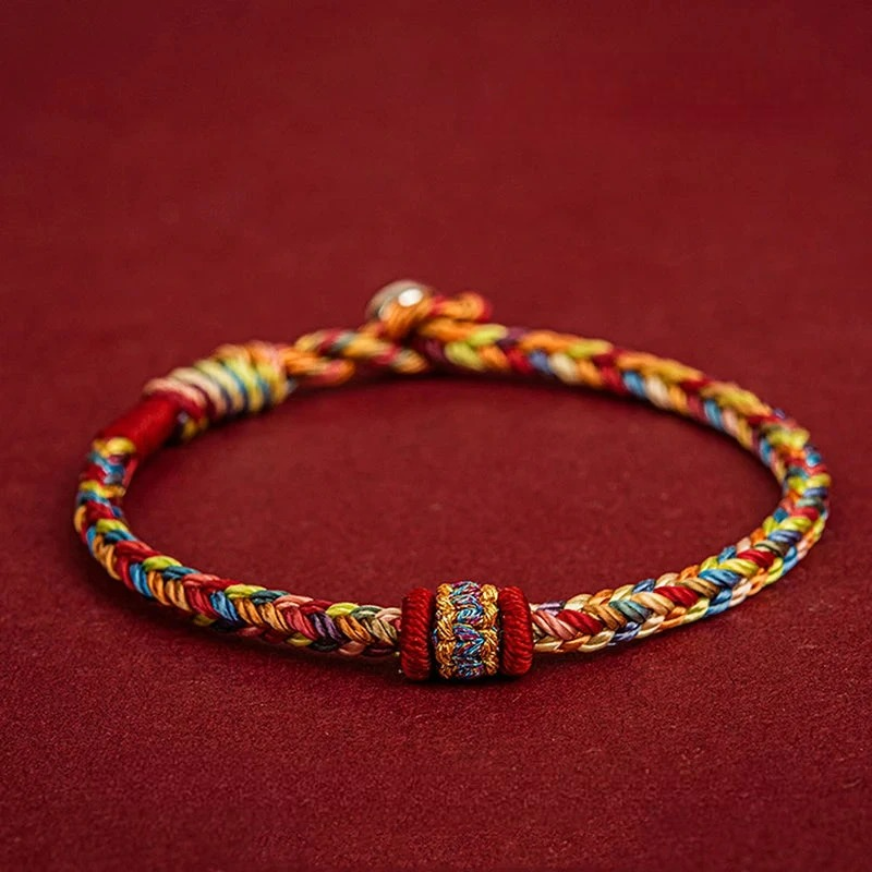 Multicolor Tibetan Buddhist Curb Chain Bracelet