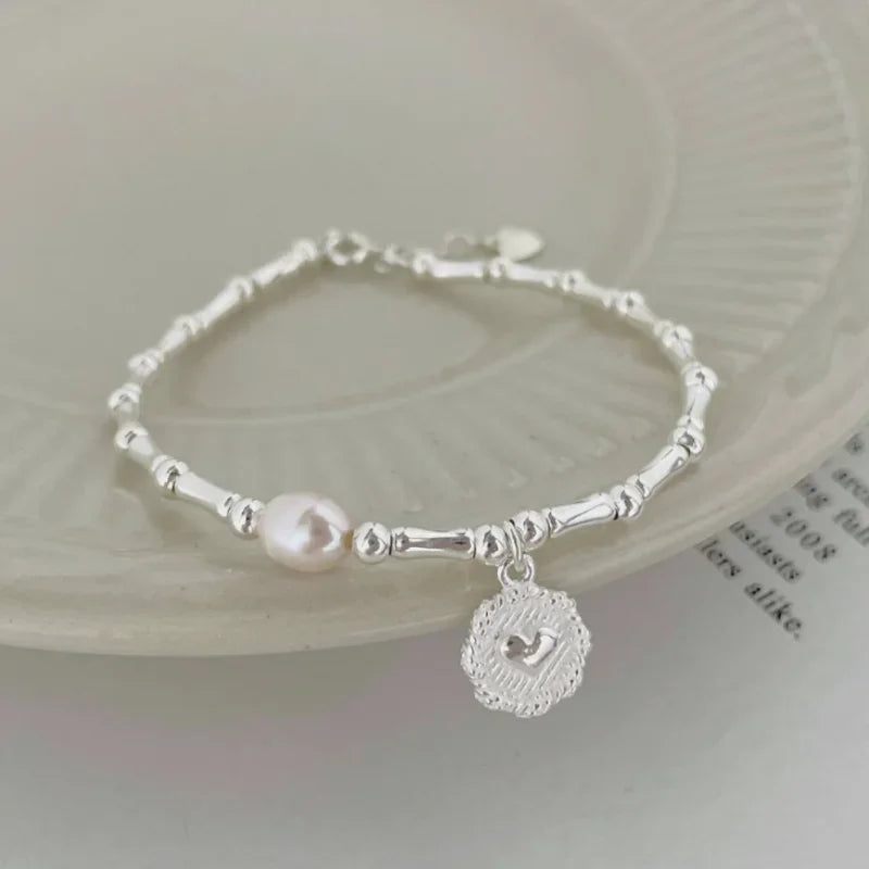 Retro-Style Figaro Bracelet with Pearl