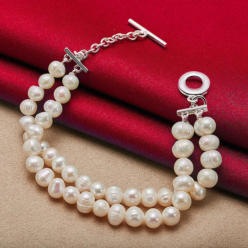 Retro-Style Curb Chain Bracelet with Beads