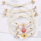 Daisy Flower Curb Bracelet in Yellow