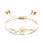 Daisy Flower Curb Bracelet in White