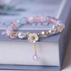 Multicolored Crystal Flower Chain Bracelet
