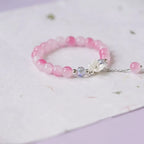 Pink Crystal Flower Chain Bracelet