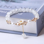 White Crystal Flower Chain Bracelet