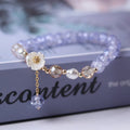 Blue Crystal Flower Chain Bracelet