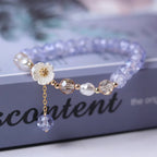 Blue Crystal Flower Chain Bracelet