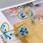 Transparent Resin Flower Chain Bracelet blue a