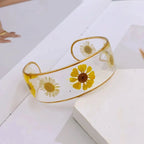 Transparent Resin Flower Chain Bracelet yellow b