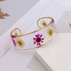Transparent Resin Flower Chain Bracelet pink b