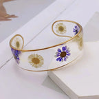 Transparent Resin Flower Chain Bracelet purple b