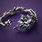 Magnolia Flower Curb Chain Bracelet
