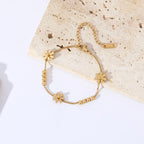 Daisy Flower Curb Bracelet