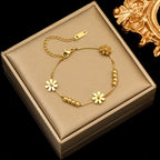 Daisy Flower Curb Bracelet