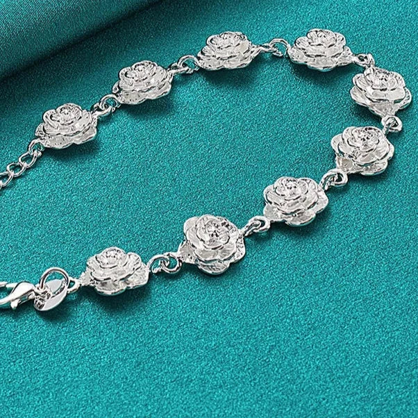 Rose Flower ID Bracelet