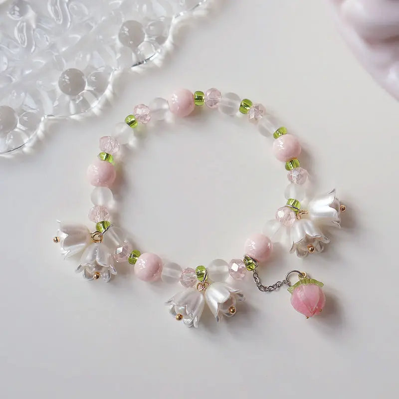 Tulip Flower Chain Bracelet