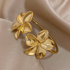 Large 5-Petal Flower Chain Bracelet gold