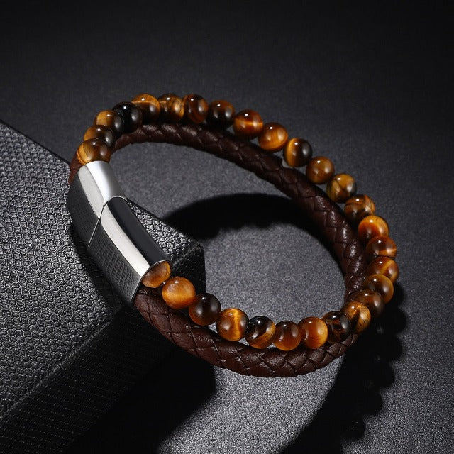 Black Tiger’s Eye Stone Curb Bracelet