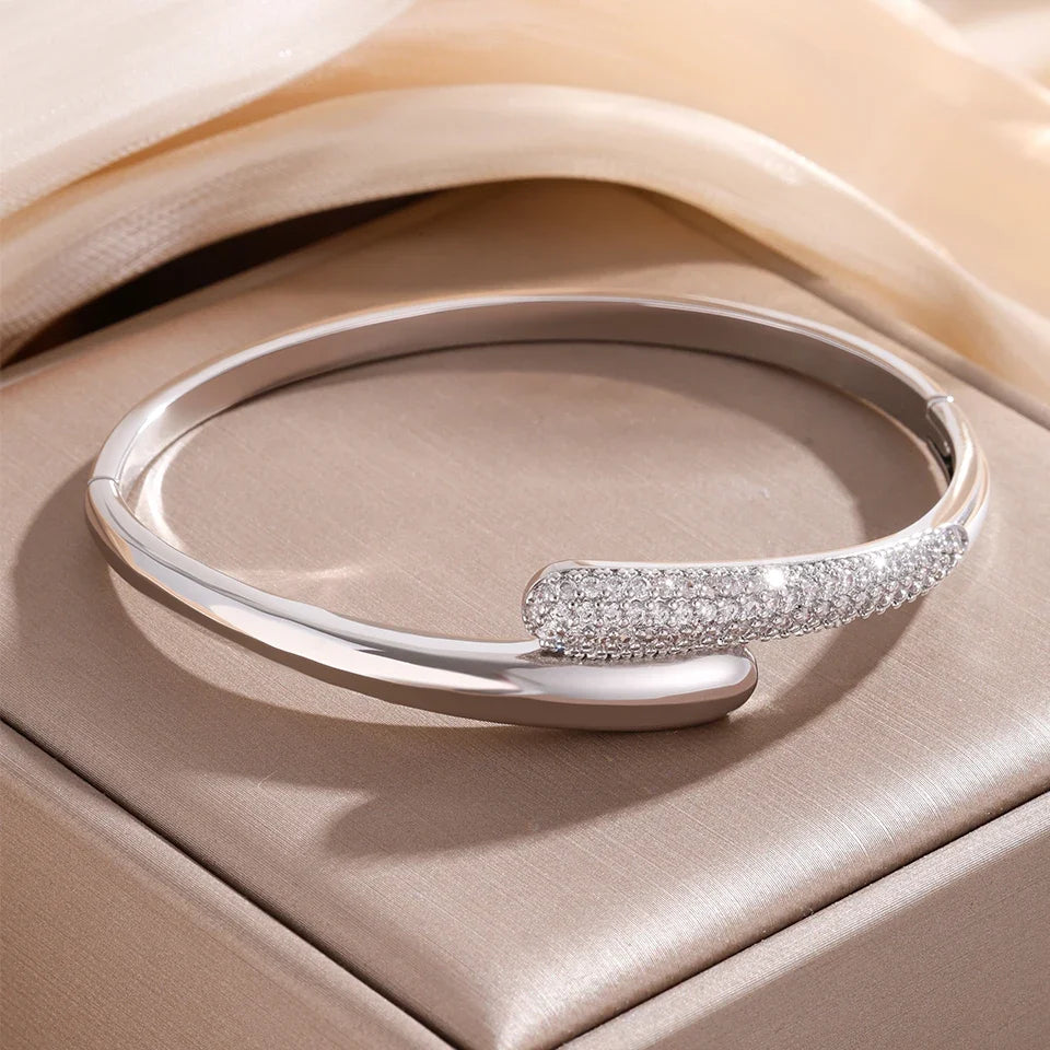 Bracelet Goutte d'Eau en Zircon pour Femme argent