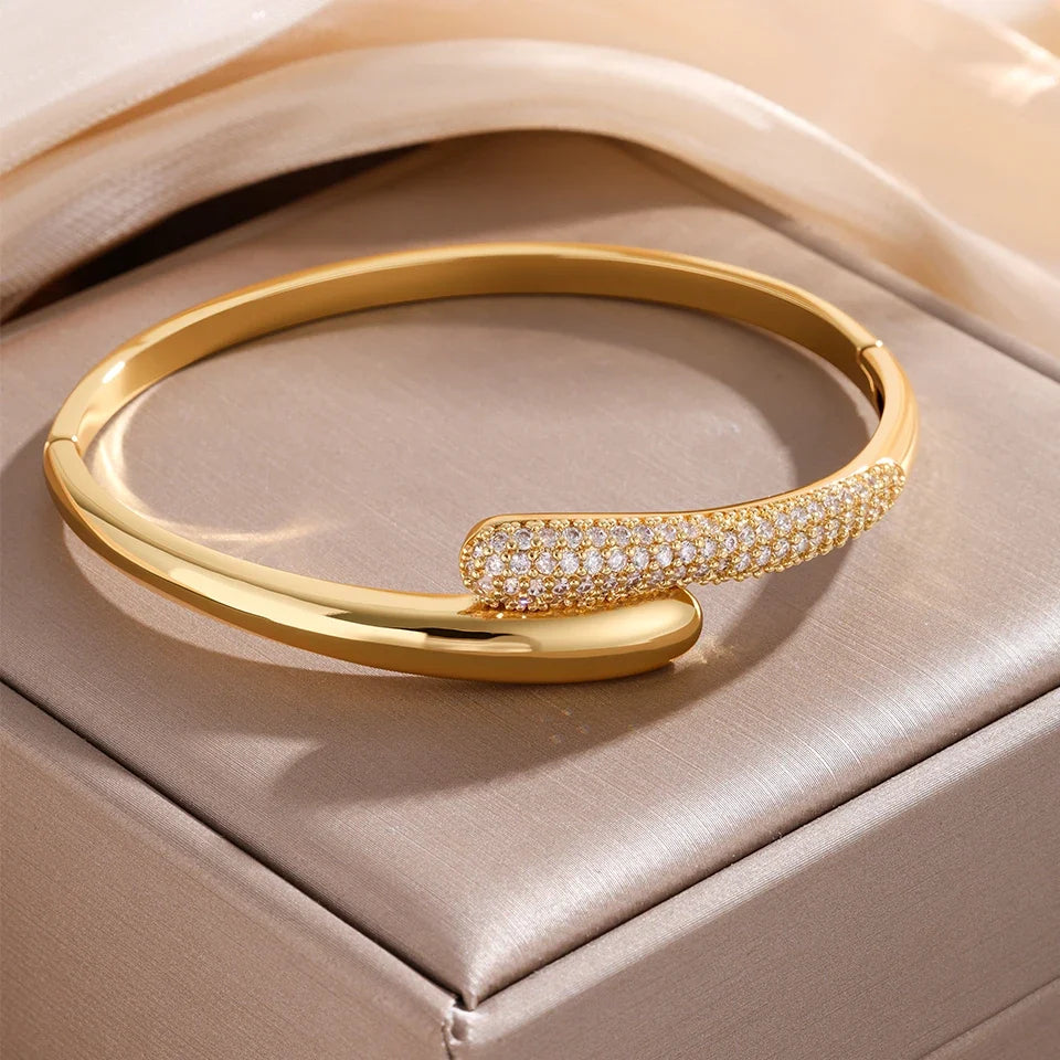 Bracelet Goutte d'Eau en Zircon pour Femme or