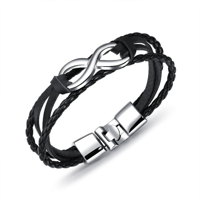 Infinity Bracelet for Men Silver-Tone