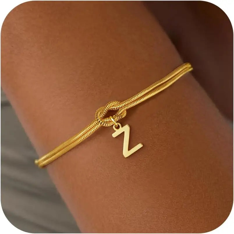 Initial and Knot Bracelet - Letter